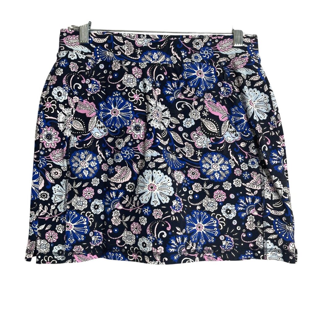 T By Talbots‎ Skort Womens S Petite Everyday Yoga Floral Blue Multi Athletic